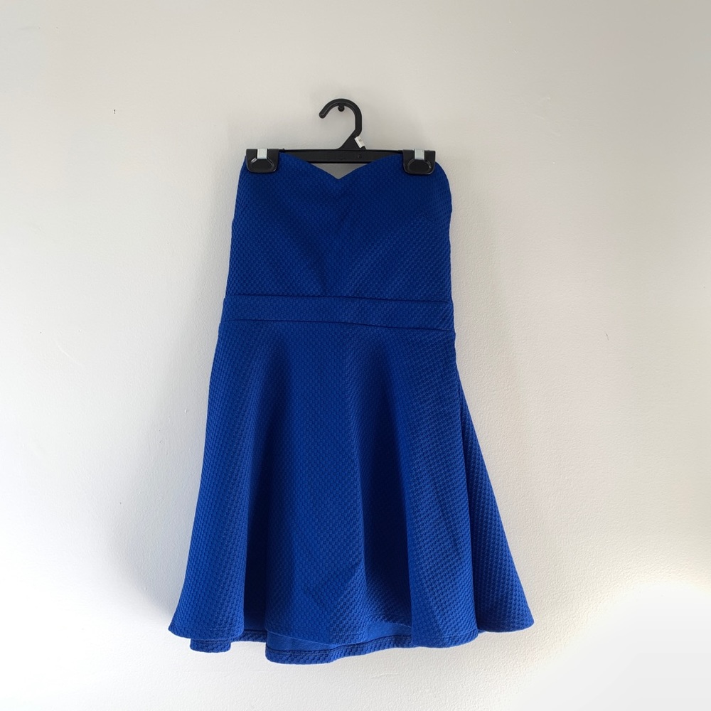 Forever 21 Blue Strapless Mini Dress